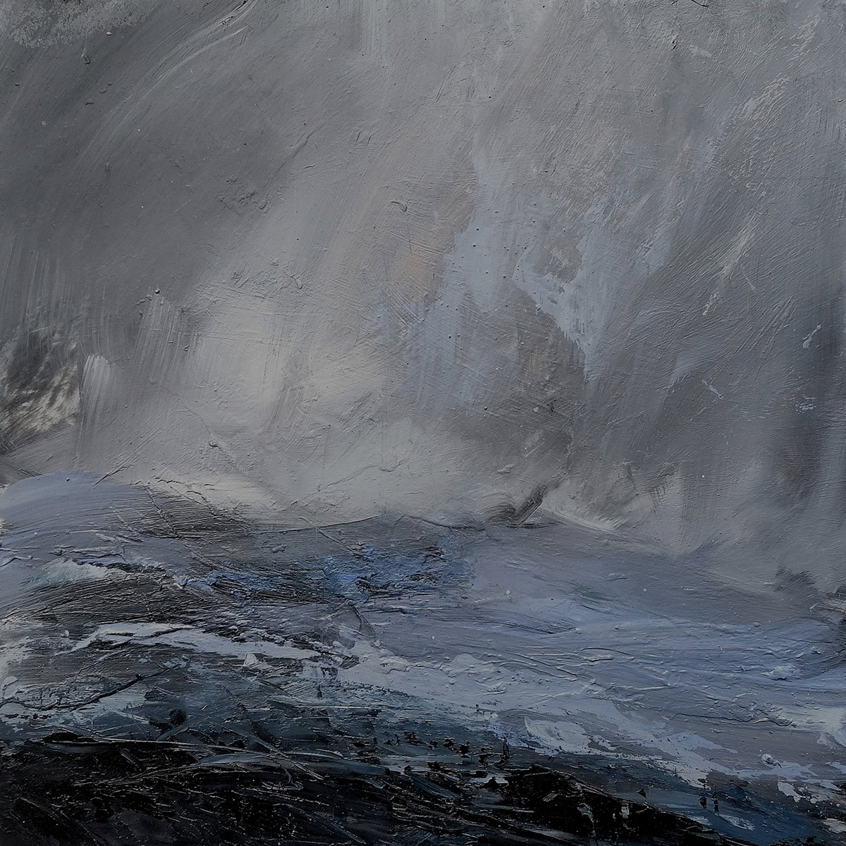 Janette-Kerr-Weather-study---Big-reveal-over-Vementry,-Shetland,-oil-on-board-30x30cm