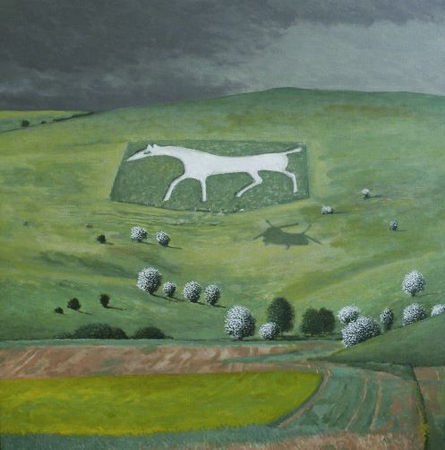 White Horse and Helicopter Alton Barnes