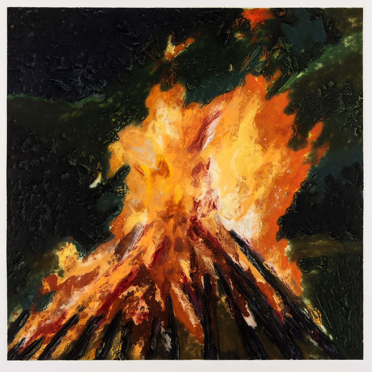 David-Inshaw-Bonfire-2019-etching-and-carborundum-on-paper-51cm-square-ed-of-10