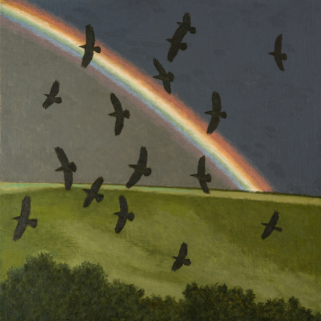 Crows and Rainbow 2020 14” x 14” 35.5 x 35.5 cm £8,000