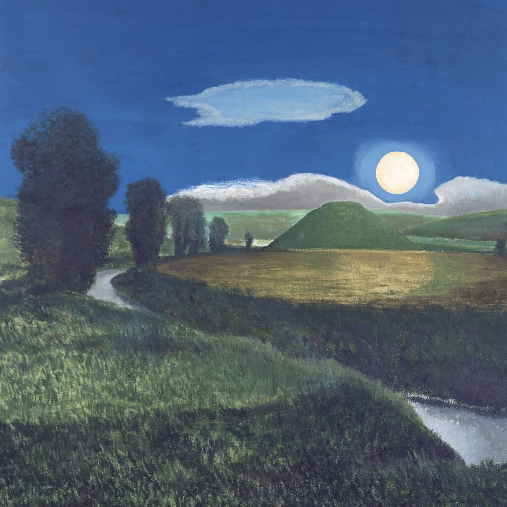 David Inshaw Silbury Hill in Moonlight