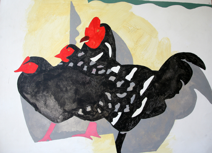10. Spaunton Chickens c1993 oil on paper 1990.38A 65 x 89 cm £3995