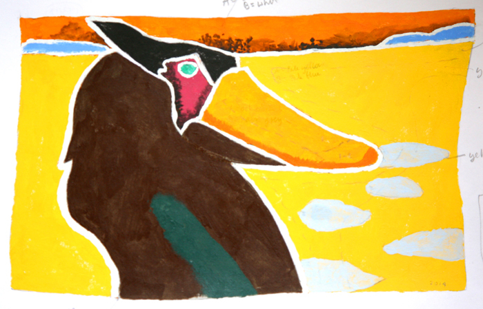 30. Curious Beak acrylic on paper 2010-04 21.5 x 32cm £700