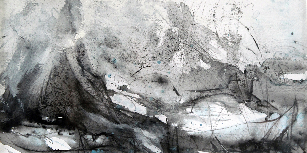 Janette Kerr Blown snow, High Arctic 17x34cm graphite and watercolour on paper copy