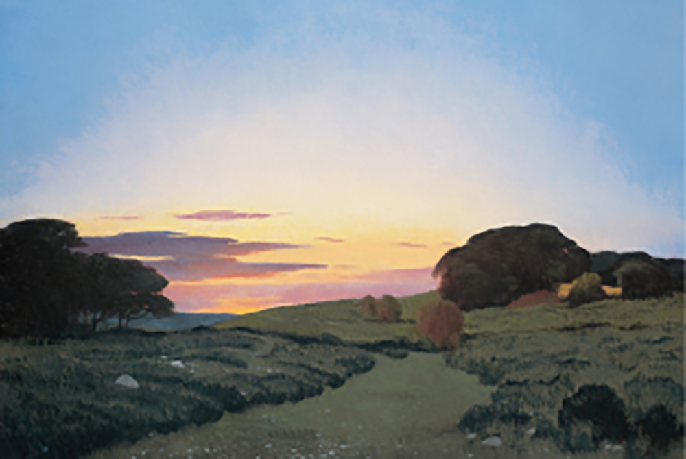 michael-bennallack-hart-sunset-dartmoor-74-x-108-cm-pastel-on-paper-resized