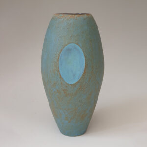 Emily Myers 4. Oval indent vase - green