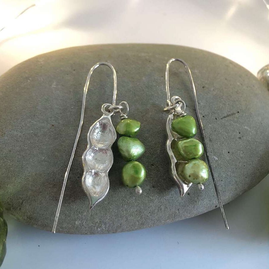 Crystal Johnson Pod earrings with freshwater pearls
