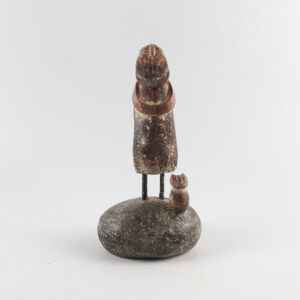 Derek Matthews Waiting (Man and Cat on a Stone)