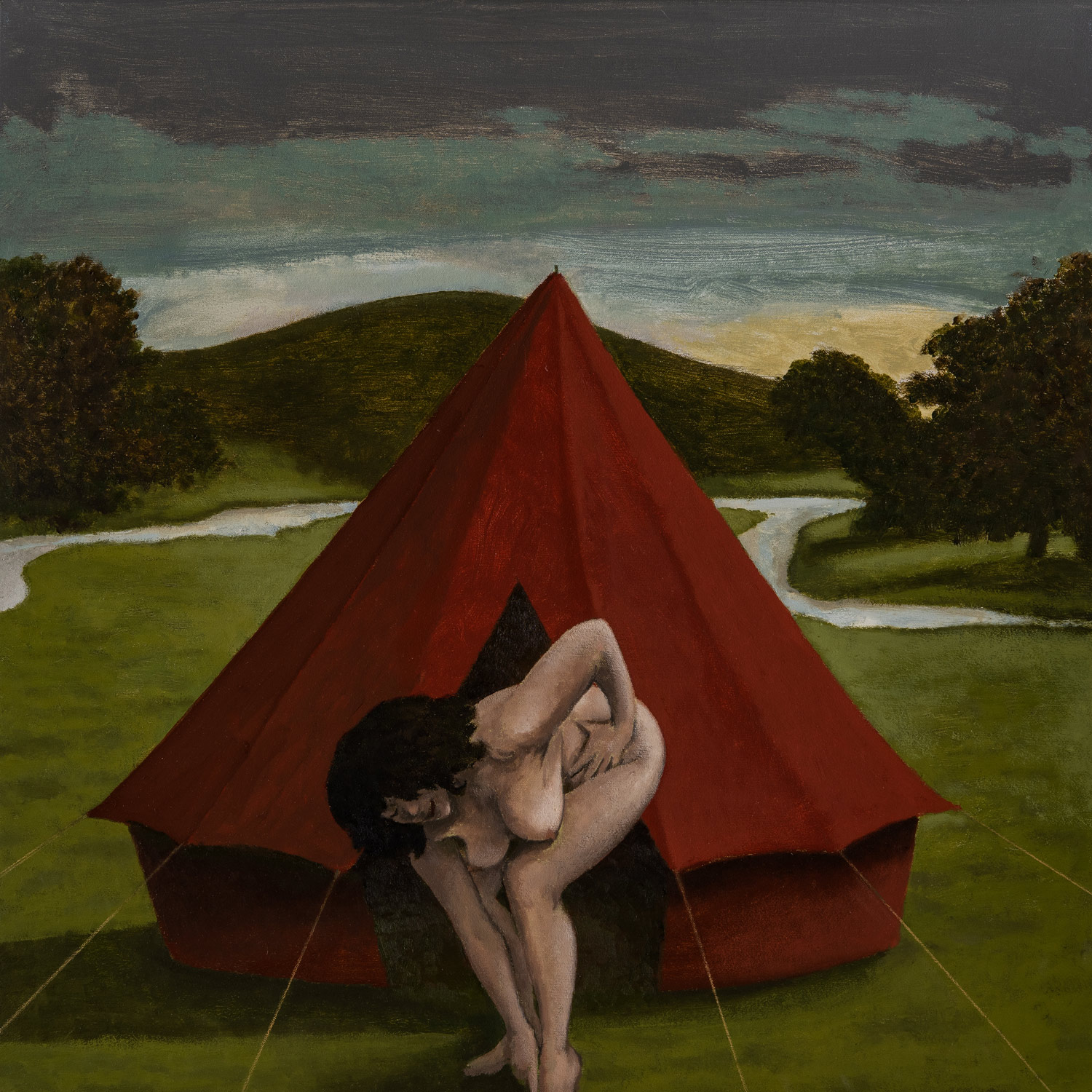 David Inshaw 14.Marcia and the Tent