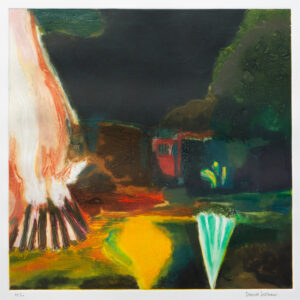 David Inshaw Bonfire Night, Red Gate I etching