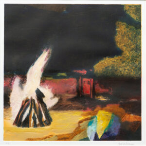 David Inshaw Bonfire Night, Red Gate II etching