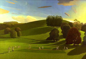 David Inshaw Cricket Game I (1976)