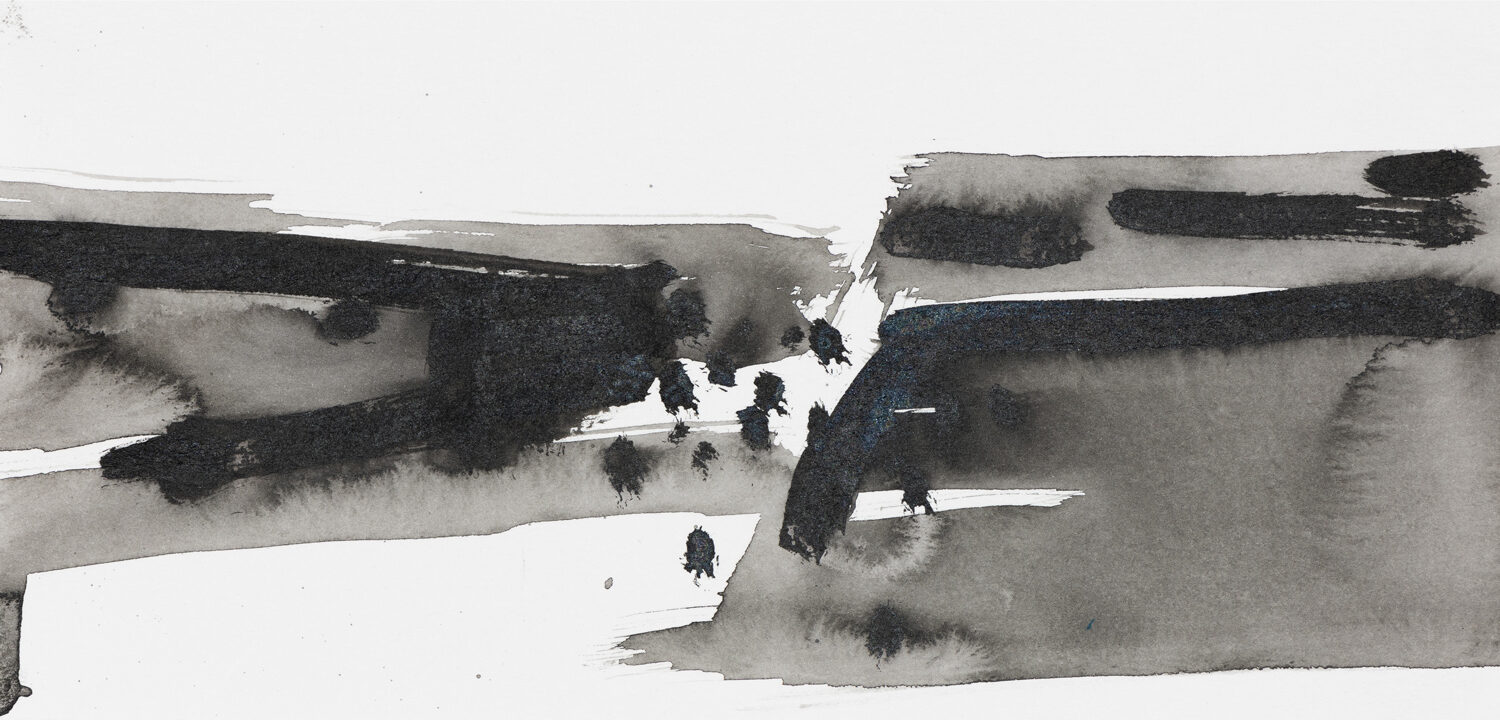 MB47 Coastal Light Drawing 8 ink and wash on paper 2021 12 x 14cm
