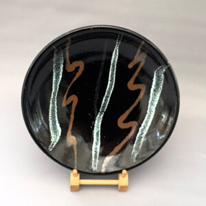 Peter Swanson 9. Tenmoku-glazed Dish with Nuka glaze pours