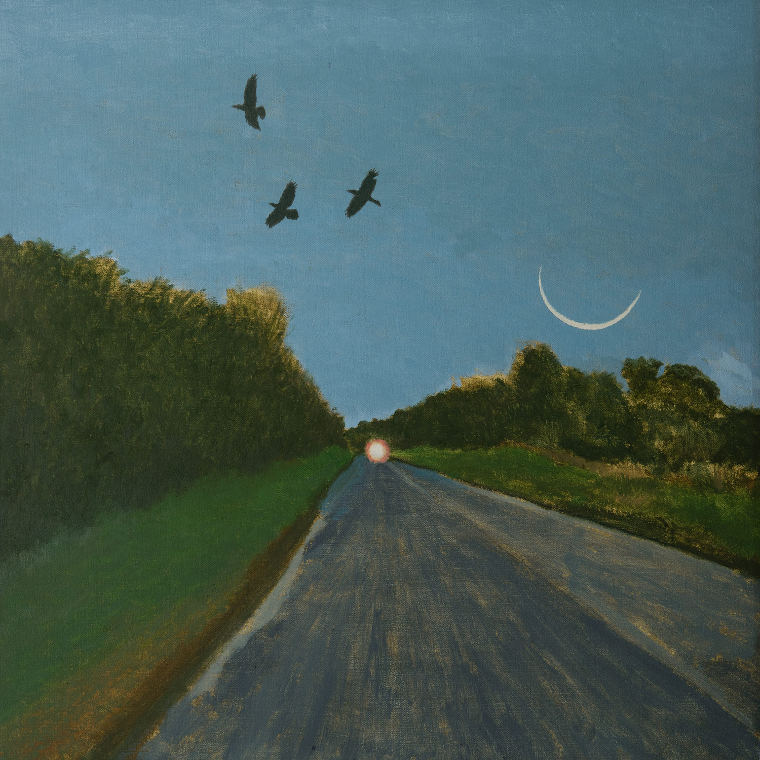 The Road to Tilshead 2015 oil on canvas-51cm-square