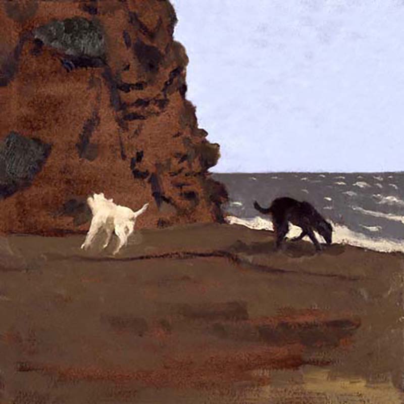 David Inshaw Dogs on the Beach West Bay