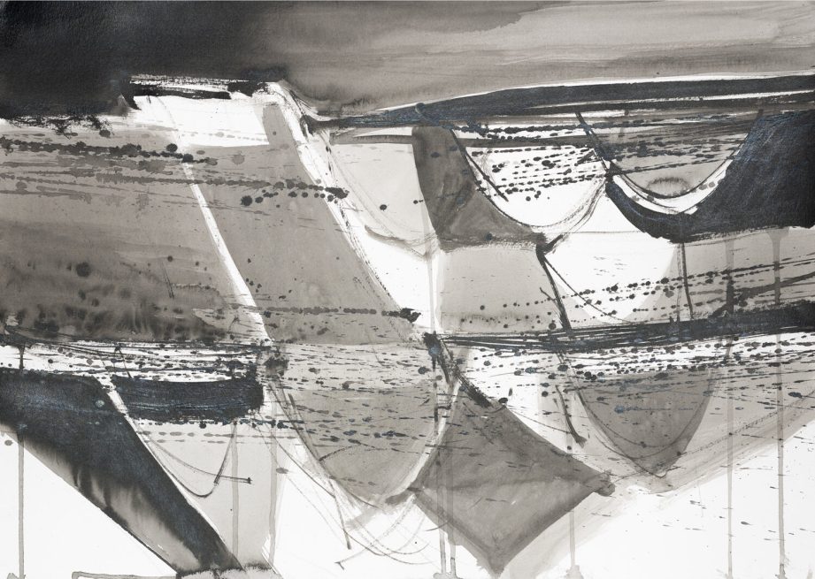 MB40 Coastal Light Drawing 12 ink and wash on paper 2021. 42 x 59cm