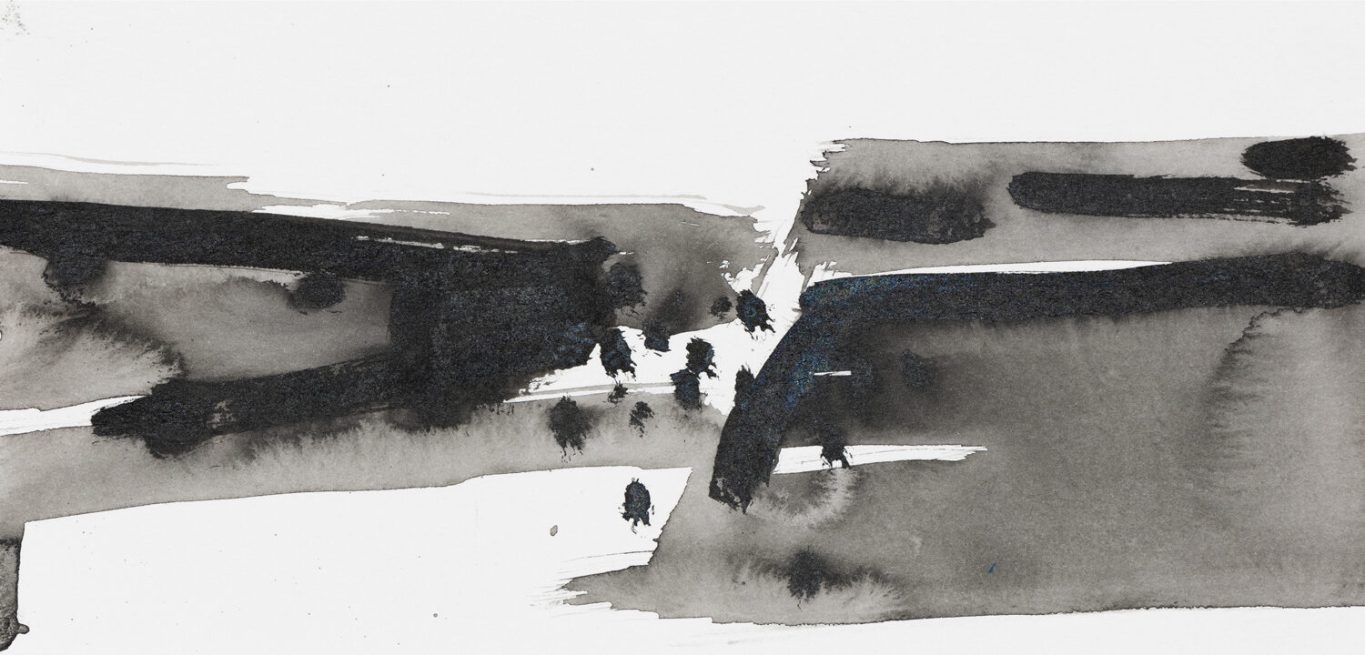 MB45 Coastal Light Drawing 8 ink and wash on paper 2021 12 x 14cm